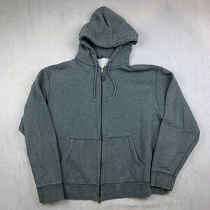 Vintage Gap Mens Sweater XL Gray Full Zip Hoodie Long Sleeve French Terry Y2K